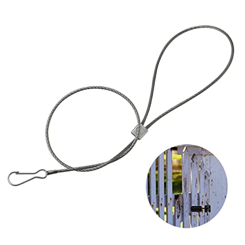 2-Pack Adjustable Gate Latch - Stainless Steel Cable Pull Gate Opener for Metal & Wooden Fences, Silver
