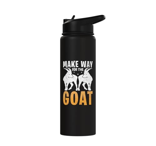 Make Way For The Goat Goats Stainless Steel Insulated Water Bottle - color: Black