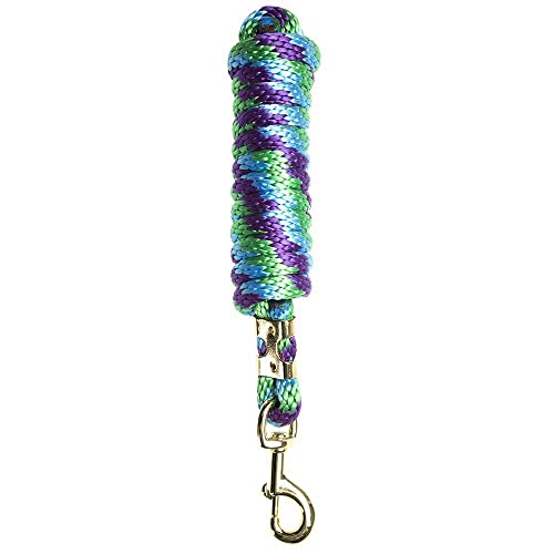 Mustang Poly Lead Rope 9ft. with Bolt Snap - color: Black/Gray/White