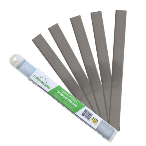 8-Inch Floor Scraper Blades, 5 Pack Replacement | Five 8-inch angled replacement blades fit compatible floor scrapers for flooring removal, adhesive, residue and demolition - size: Pack of 5