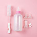Pet Nursing Bottle Kit,Kitten Puppy Bottles for Nursing Newborn Pet Feeding Bottle with Replacement Nipples Cleaning Brush Hole Puncher,Anti Choking Slow Flow Hand Feeding for Small Animals(Pink) - color: Pink