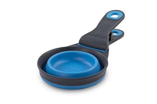 Dexas Pets Collapsible KlipScoop Collapsible Dry Dog Food Scoop and Dog Food Bag Clip, 1 Cup Capacity, Pro Blue (Pack of 2) - color: Pro Blue, size: 1 Cup Capacity (Pack of 2)