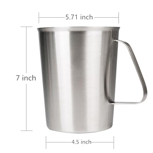 Measuring Cup, Stainless Steel Measuring Cups (64OZ/2 Liter- 8 Cup), Heavy-Duty Frothing Pitcher, Milk Frothing Pitcher Milk Frother Cup with Marking with Handle for Espresso Machines, Latte Art - size: 64 OZ (2000ML)