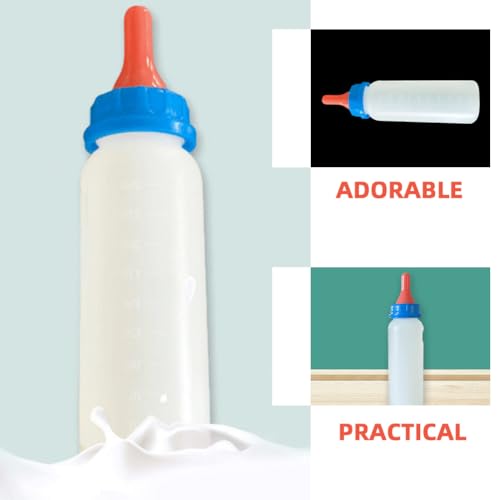 HANABASS Piglet Feeding Bottle Set 4 Pack Animal Bottle Feeder for Lambs Calves Goats Sheep Newborn Livestock Artificial Nursing Kit for Feeding