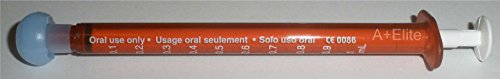 BAXA ExactaMed Oral Liquid Medication Syringe 1cc/1mL 4/PK Amber Medicine Dose Dispenser with Cap Exacta-Med Baxter Comar Latex Free