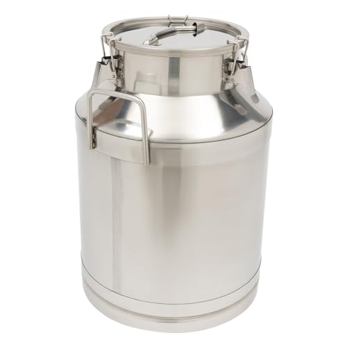 50L/13.2Gal Milk Can, Stainless Steel Milk Can with Lid Milk Jug Milk Transport Container Wine Pail Bucket Bottle Stainless Steel Milk Bucket with Sealed Lid for Grain Wine Liquid
