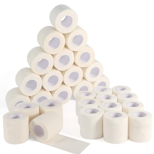 36 Rolls Elastic Self Adhesive Bandage Wrap 2 Inch, Breathable Non Woven Cohesive Bandage, Vet Wrap for Dogs, Ankle Sprains Swelling Self Stick Bandage Wrap, Sports Athletic Tape White - color: 2 Inch-36 Count White