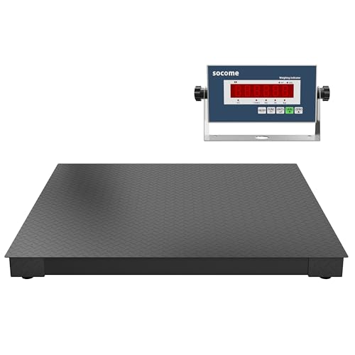 60"x60" Heavy-Duty Industrial Floor Scale, 10000lb x 1lb, Black | Professional Pallet Scale with Digital Indicator, Carbon Steel Weighing Scale for Wareshouse, Shipping and Industrial - size: 60"x60"-10000LB