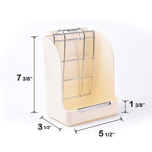 CalPalmy 2-Pack Hay Feeder for Rabbits, Guinea Pigs, and Chinchillas - Minimize Waste and Mess with 5 1/2" x 3 1/2" x 7 3/8" Hanging Alfalfa and Timothy Hay Dispenser - color: White+White, size: 5 1/2" x 3" x 7 3/8" (2-Pack)