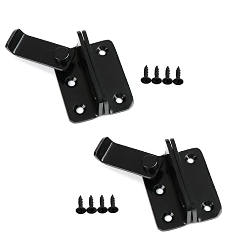 2 Sets Flip Latch 3-mm Thickened Heavy Duty Hasp Safety Door Lock Gate Latches for Double Door Window Barn Closet Drawer Cabinet Garage,Stainless Steel Brushed Nickel (Left Loker) - color: Black-Light Locker-Small