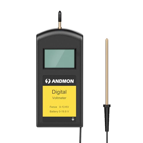 Versatile Electric Fence Tester, Battery Testing with Large LCD Display, Digital Electric Fence Voltage Tester, Accurate Testing Range 0 to13000V, Portable Design