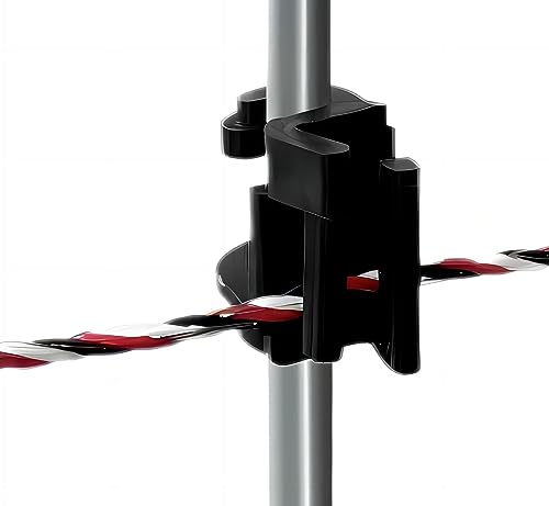 PK35 Pigtail Step-in Posts for Electric Fences, Rod Diameter 0.32 inch (8mm) x 41inch Height with 70 Extra insulators that can Clip onto The Posts - style: 35 Posts + 70 Clips