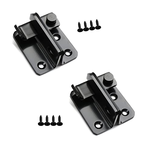 Sliding Barn Door Lock, Stainless Steel Gate Latches Flip Latch Safety Door Bolt Latch Lock for Wine Cabinet, Bathroom, Outdoor, Garage, Garden, Closet Door (Black-Right Locker-Small) - color: Black-Right Locker-Small