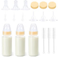 ASEVAT 5 oz 3PackPet Feeding Bottle, Anti-Choking Puppy Feeder Design,with 3pcs Replaceable and Reusable Silicone Nipples for Feeding Puppies, Kittens, Small Animals - color: Yellow