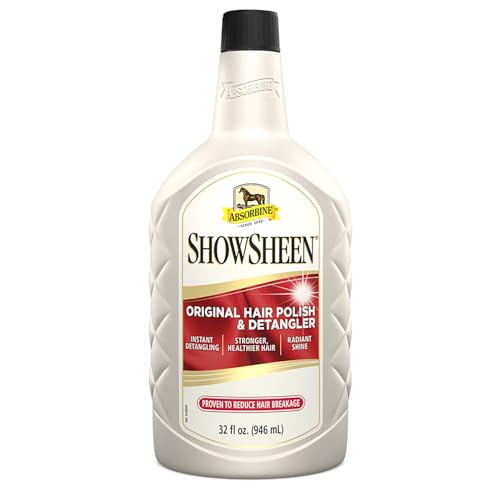 Absorbine ShowSheen Hair Polish & Detangler, 32 fl oz Refill Quart Bottle | Mane & Tail, Pro-Vitamins, Silk Proteins, Lustrous Shine, Reduces Hair Breakage, Promotes Longer Healthy Hair, Horses & Dogs - size: 32 fl oz Refill (No Sprayer)