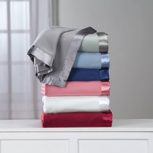 Fleece Blanket with Luxurious Satin Binding Edges, Lightweight | & Machine Washable | Rose, King - color: Rose, size: King