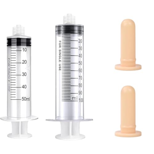 Pet Feeding Syringe with Nipple, Silicone Feeding Tools for Kitten Puppy Feeding Syringe for Newborn Cat Dog Small Animals Rabbits (50ml+100ml) - color: 50ml+100ml