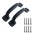 2-Pack 7 Inch Classic Barn Door Handle - Black Cast Iron Pull for Sliding Doors, Gates, Sheds, Fences, Closets - Indoor Outdoor Farmhouse Hardware - size: 7" - 2 Pack, style: Classic