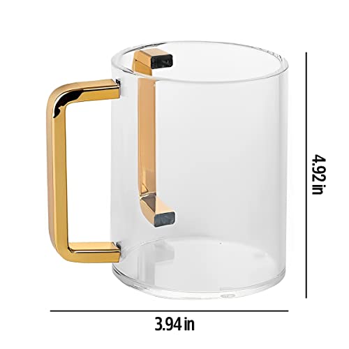 Gold Lucite Hand Washing Cup, Dual Handle Wash Cup, Jewish Ritual Clear Negel Vasser - color: Gold
