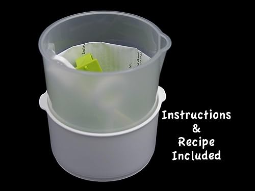 Nut Milk & Greek Yogurt Maker - Reusable & Durable Nut Milk Bag Alternative - Fine Mesh Stainless Steel - Soy/Oat/Almond Milk - All Purpose Food Strainer - (1 Quart Yogurt, 1.5 Quart Nut Milk) (A)