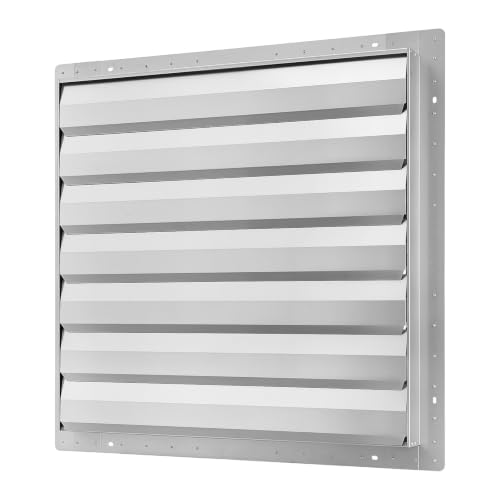 VEVOR 36 Inch Shutter Exhaust Fan Wall Mounted Automatic Louvers Silver, Sturdy Steel Housing, Low Noise, AC Motor, 9761 CFM Ventilation and Cooling for Attic, Garage, Barn, Greenhouse, Workshop - size: 36 Inch