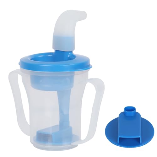 Dysphagia Regulating Drinking Cup for Swallowing and Disorders People,Dispenses 5cc or 10cc of Liquid Each Time,Helps to Prevent Choking - color: Blue