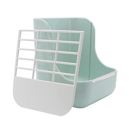 Litewoo Rabbit Hay Feeder 2 in 1 Automatic Guinea Pig Food Bowl, Green | Bunny food bowl & hay rack, durable plastic, chew-resistant, for small animal/chinchilla/cage, 5.9x6.7x7.09in, easy to clean - color: Green