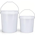5 Gallon Large & 2.5 Gallon Small Bucket Set with Handle (2 Pack), Plastic Bucket for Cleaning Car Wash Paint Garden Outdoor, Food Grade Plastic Container for Water Kitchen Storage, White - size: 1 x 5 Gallon & 1 x 2.5 Gallon