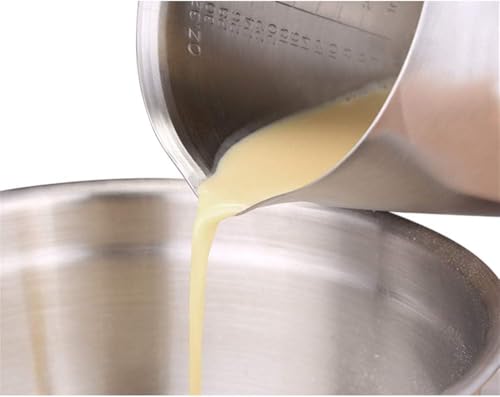 SUS304 Stainless Steel Measuring Cup Pitcher, 16oz/2Cup/500mL Metal Measuring Cup with Precision Engraved Markings for Kitchen Baking, Frothing, Liquid, Coffee, Milk - size: 500ML