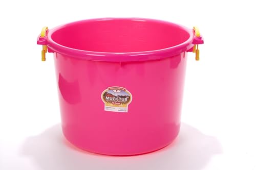 Little Giant® Plastic Muck Tub | Durable & Versatile Utility Bucket with Handles | Muck Bucket | Durable Handles | 70 Quart | Hot Pink - color: Hot Pink, size: 70 quart