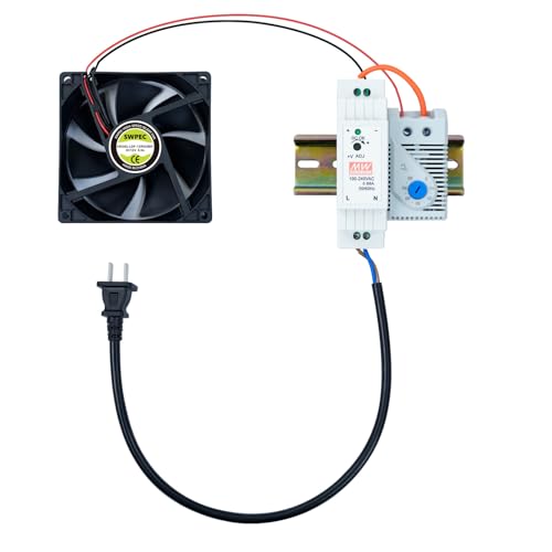 Electrical Cabinet Cooling Fan and Thermostat Set for Electrical Enclosures | Cooling fan with themostat set, auto temperature control to reduce internal heat and protect enclosure electrical components