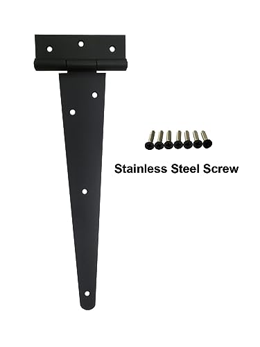 QCAA Extra Heavy Duty Tee Hinge, 14" X5" x3.0mm, Steel, Elegant Sanded Matte Black, 6 Pack - color: Elegant Frosted Matte Black, size: 6 Pack