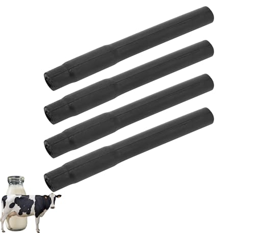 4PCS Milking Short Tube Safety Rubber Hose for Cow Milking Machine Replacement Parts Food Grade Milking Cup Set Parts for Cow Milking Machine Food Grade Silicone Tubes(Black milk tubes) - color: Black short milk tubes (4 in a pack)