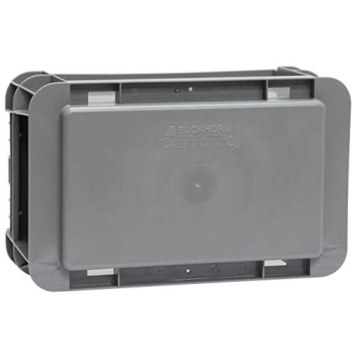 Buckhorn SW120705F101000 Plastic Straight Wall Storage Container Tote, (12-Inch x 7-Inch x 5-Inch), Light Gray - size: 12" x 7" x 5"