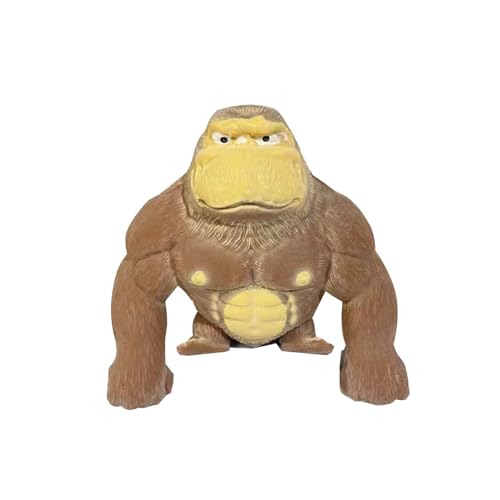 Squishy Monkey Toy - Brown Stretch Gorilla, Stretch Monkey Stress Relief Toy, Novelty TikTok Gorilla Squeeze Toys, Funny Splat Monkey Sensory Stress Toy for Anxiety Women Men Kids (Small) - style: Small Gorilla