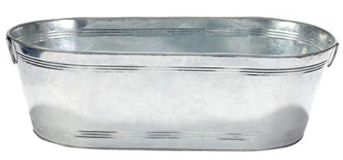 Little Giant® Galvanized Oval Tub | Versatile Utility Metal Tub with Handles | Feeding, Watering & Washing Tub | 16 Gallon - size: 16 Gallons