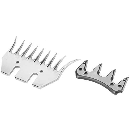 Stainless Steel Sheep Clippers Blade High Hardness Replacement Shearing Cutter for Sheep Goat Animal Grooming with 9T 13T Straight Curved Blade Options (9-Tooth Curved (+ Swing)) - size: 9-tooth curved blade (+ swing blade)
