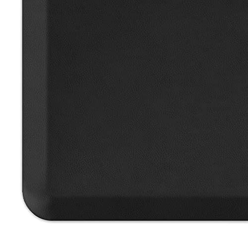 GelPro Anti-Fatigue Designer Comfort Kitchen Floor Mat, 20x48”, Leather Grain Jet Stain Resistant Surface with 3/4” Thick Ergo-Foam Core for Health and Wellness - color: Leather Grain Jet, size: 48"L x 20"W x 0.8"Th