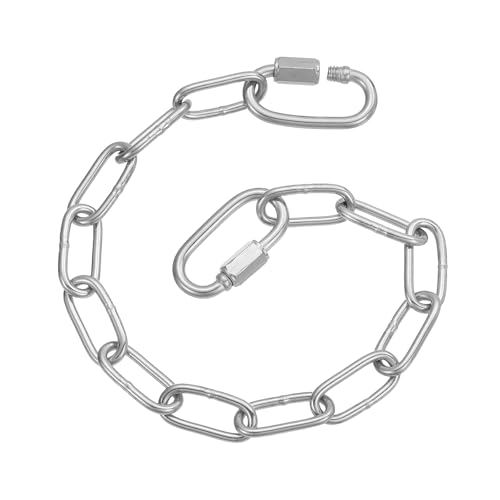 PATIKIL Gate Chain Lock, (11.9 Inch, Silver) (1Pcs)304 Stainless Steel Hanging Chain Lock for Stall Barn/Cabinet/Fence/Hammock/Pet Cages - size: 11.9 Inch