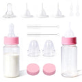 DEMORA Kitten Bottle Feeding Kit, Graduated Nursing Feeding Bottles for Pet Kitten Puppy Hamster Rabbit with Two Kinds of Replaceable Nipples Feeder (Clear, 3.4 oz) - size: 3.4 Ounce