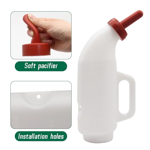Calves Nursing Bottle with a Replacement Nipple 2.11 Quart Horizontal Calf Milk Feeding Bottle (Horizontal)