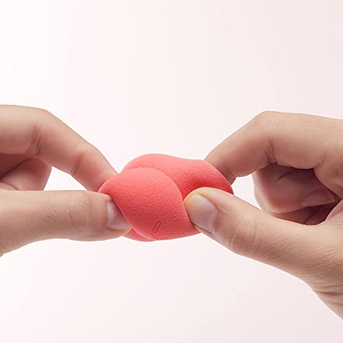Jessup Makeup Sponge, Latex-free Bud Shape Foundation Blending Sponge SP002 | Minimal Product Absorption, Long-Lasting Shape, Wet & Dry Use, Flawless Blending for Foundation, Concealer, Powder and Cream - color: B.Shell Pink 1-pc