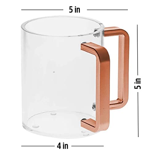 Jewfadz Judaica Hand Washing Cup | Dual Handle Washing Cup for the Jewish Ritual | Ritual Clear Nege for Netilat Yadayim Vasser | Modern and Elegant Design of Jewish Hand Washing Cup (Copper, 1) - color: Copper