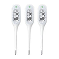 8 Second Basal Thermometer for Adults & Kids, Accurate & Safe, Pack of 3 | Fever Alarm and Memory Recall, Oral, Ovulation or Underarm Use - size: 3 Pack