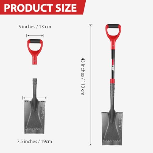 Sharp Blade Spade Shovel Garden Flat Spades for Gardening and Edging | Heavy-Duty Steel Shovel Head,Sturdy Fiberglass Handle,Comfortable Wide Footplate, for Garden Work,43 inches - style: Contemporary