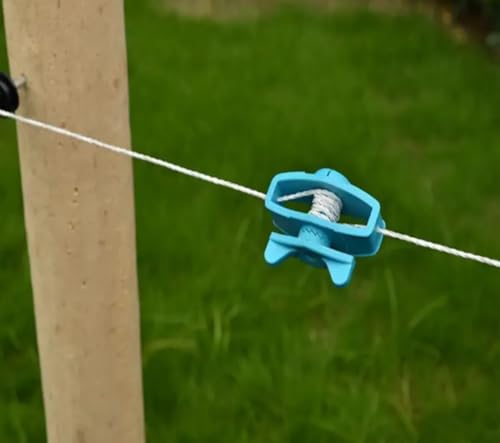 Electric Fence Wire Connectors and in Line Tensioner 14 Pack Aluminum Alloy Split Bolt Clamps with Plastic Tighteners for High Tensile Agricultural Fencing Farm Livestock and Poultry