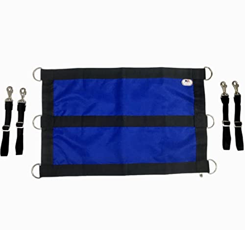 Majestic Ally 1200D 29"x19" Horse Stall Guard with Replaceable and Adjustable Length Straps and Replaceable Hardware (Royal Blue Black) - color: Royal Blue Black
