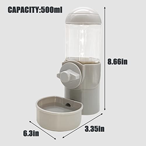 Tfwadmx Rabbit Watter Bottle 17oz Hanging Guinea Pig Automatic Water Dispenser No Drip Small Animal Cage Water Feeder Bowl for Bunny Chinchilla Hedgehog Ferret 2PCS (Grey) - color: Blue Watere 2pcs