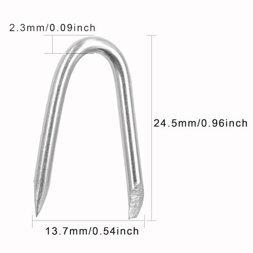 Steel Wire Fencing Staples (200 pcs), Galvanized U-Shaped Fasteners Nails | for Wire Mesh and Woven Fencing