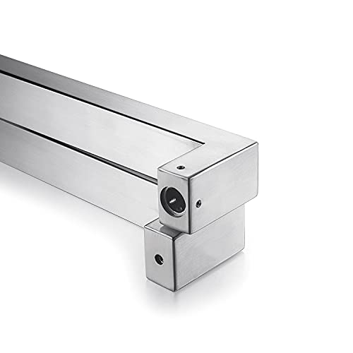 TOGU TG-R3825 12 inches Solid Standoffs Heavy-Duty Commercial Grade-304 Stainless Steel Push Pull Door Handle/Barn Door Pull Handle/Glass Pulls, Full Brushed Stainless Steel Finish - size: 12 IN(Length)/1.5X0.98 IN (FrontXSide)